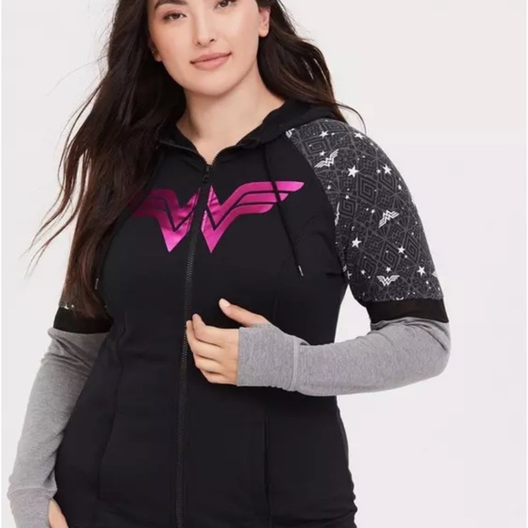 Breast Cancer Awareness - DC Comics Wonder Woman Active Hoodie - Picture 3 of 7